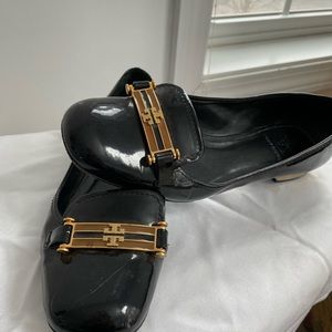 Tory Burch All Leather moccasins. Patten leather.